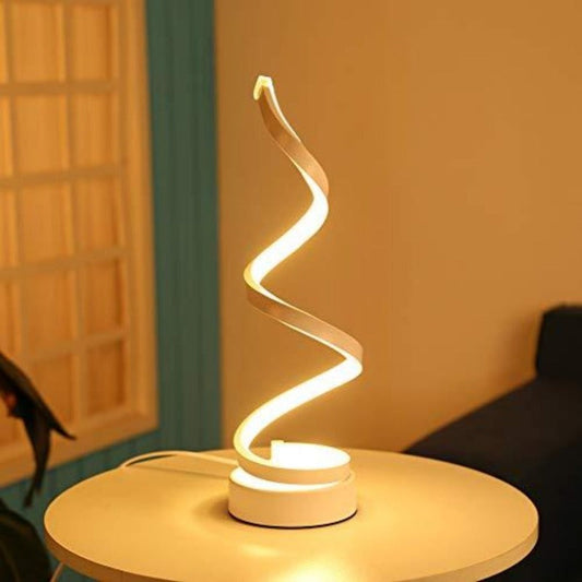 Lampe de table design moderne avec câble de 1,5m: Découvrez la lampe LED spirale Senqiu, une solution d'éclairage dimmable adaptée pour étude, chambre, salon et bureau