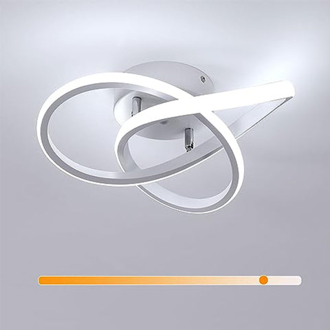 Nowoczesna, aluminiowa lampa sufitowa LED z możliwością przyciemniania - biała, 30*10cm, trójkolorowy żyrandol sufitowy o mocy 30W - do salonu, sypialni