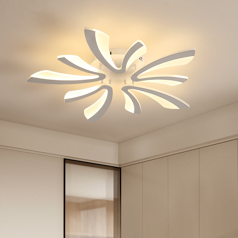 Lampa sufitowa LED 36W, nowoczesna kreatywna lampa sufitowa, akrylowa oprawa sufitowa do biura, sypialni, salonu, jadalni, przedpokoju, ciepłe światło 3000K