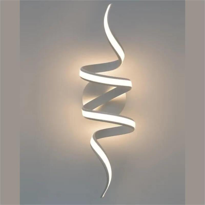 Aplique de aluminio en forma de espiral LED blanco 34*13*16,5 cm Luz blanca adecuada para dormitorios, salones y pasillos