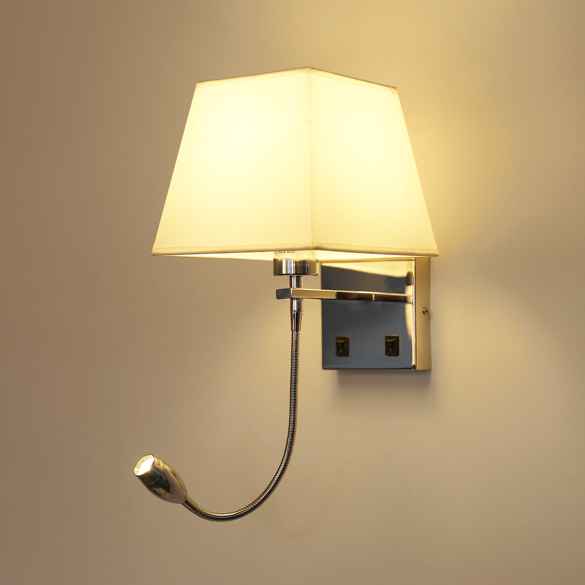 Bedlampje, LED-wandlamp Leeslamp Slaapkamer Zwenkarmhouder E27 Wandnachtlampje (exclusief lampen)