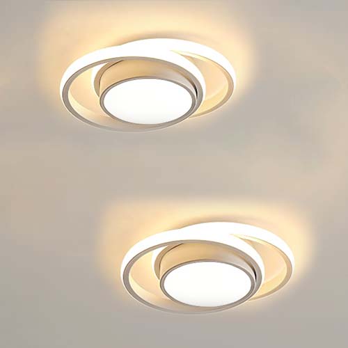 2 szt. Lampa sufitowa LED 32 W nowoczesny Design ciepły biały 3000 K okrągła lampa sufitowa do salonu sypialnia jadalnia biuro biały 28 cm