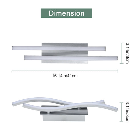 Aluminiowy kinkiet o specjalnym kształcie, światło białe 6500 K, 220 V, srebrny
