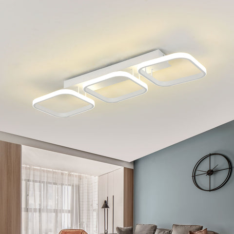 Lampa sufitowa LED 40 W, prosta geometryczna lampa sufitowa, kreatywna kwadratowa metalowa lampa sufitowa, odpowiednia do salonu, sypialni, jadalni, światło neutralne 4000 K (białe)