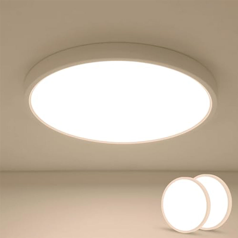 2PCS Plafonnier LED Ultra-mince - Rond 30cm, Blanc, 24W, Lumière Neutre 5000K, - Idéal pour le Salon, la Chambre, la Cuisine et le Couloir