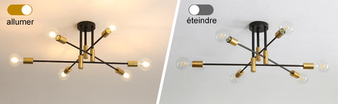 Retro czarna lampa sufitowa E27, przemysłowe lampy sufitowe, lampy sufitowe z regulowanym kątem 180 ° do lampy do salonu w sypialni, średnica 72 cm
