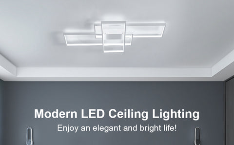 Lampa sufitowa LED 54W nowoczesny design chłodna biel 6000K prostokątna lampa sufitowa do salonu sypialnia jadalnia biuro biała