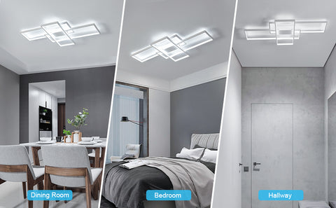 Lampa sufitowa LED 54W nowoczesny design chłodna biel 6000K prostokątna lampa sufitowa do salonu sypialnia jadalnia biuro biała