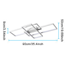Lampa sufitowa LED 54W nowoczesny design chłodna biel 6000K prostokątna lampa sufitowa do salonu sypialnia jadalnia biuro biała