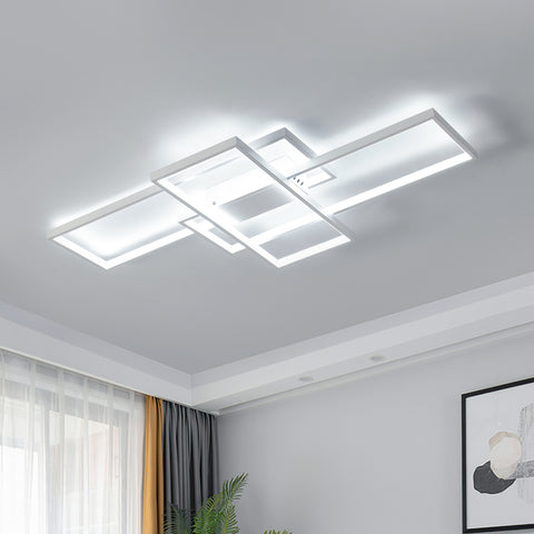 Lampa sufitowa LED 54W nowoczesny design chłodna biel 6000K prostokątna lampa sufitowa do salonu sypialnia jadalnia biuro biała