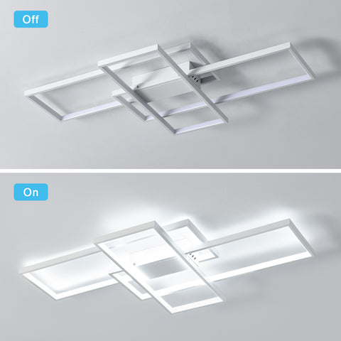 Lampa sufitowa LED 54W nowoczesny design chłodna biel 6000K prostokątna lampa sufitowa do salonu sypialnia jadalnia biuro biała