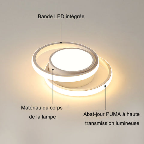 Nowoczesna lampa sufitowa LED, okrągła oprawa sufitowa, ciepła biel 3500 K 32 W 2500 lm, lampa sufitowa do przedpokoju salonu średnica 28 cm