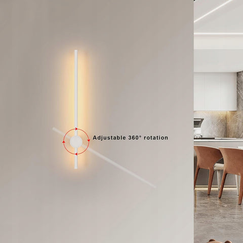 Aluminiowy kinkiet LED w kształcie pręta Biały 60 cm Ciepły biały 12 W, do salonu Chamrbe