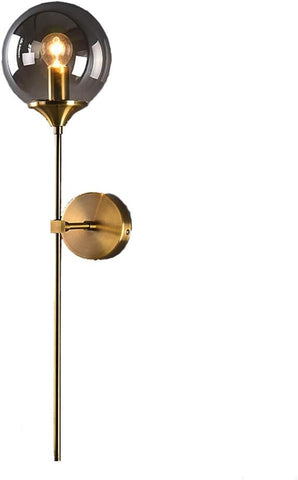 Nordycki współczesny szklany kinkiet E14 złoty LED ściana tła światło do kuchni łazienka oświetlenie wewnętrzne oprawa Home Decor (dymiony szary)