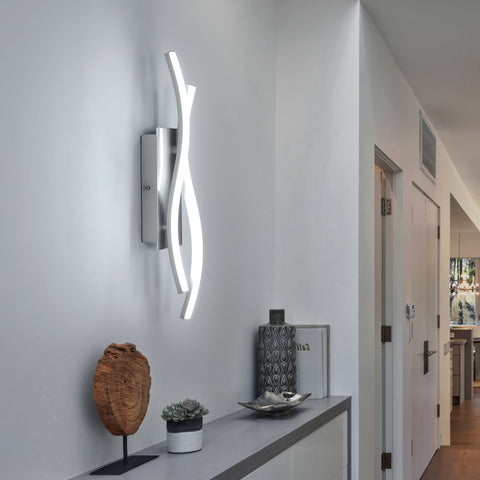Aluminiowy kinkiet o specjalnym kształcie, światło białe 6500 K, 220 V, srebrny