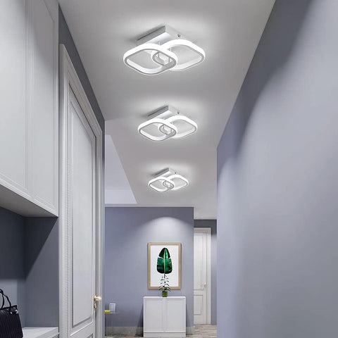 Lampa sufitowa LED 24W Nowoczesny design Kwadratowe kółko Lampa sufitowa do kuchni Jadalnia Sypialnia Przedpokój Wejście Balkon 2 szt. Zimna biel 6000K