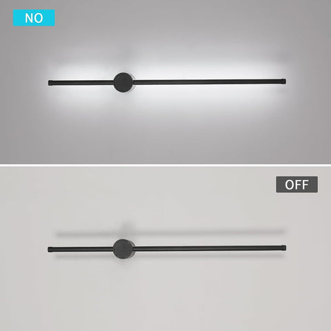 Kinkiet wewnętrzny, kinkiet Led 360° obrotowy 6500 K zimny biały, nowoczesny czarny kinkiet do sypialni salon jadalnia korytarz schody 80cm