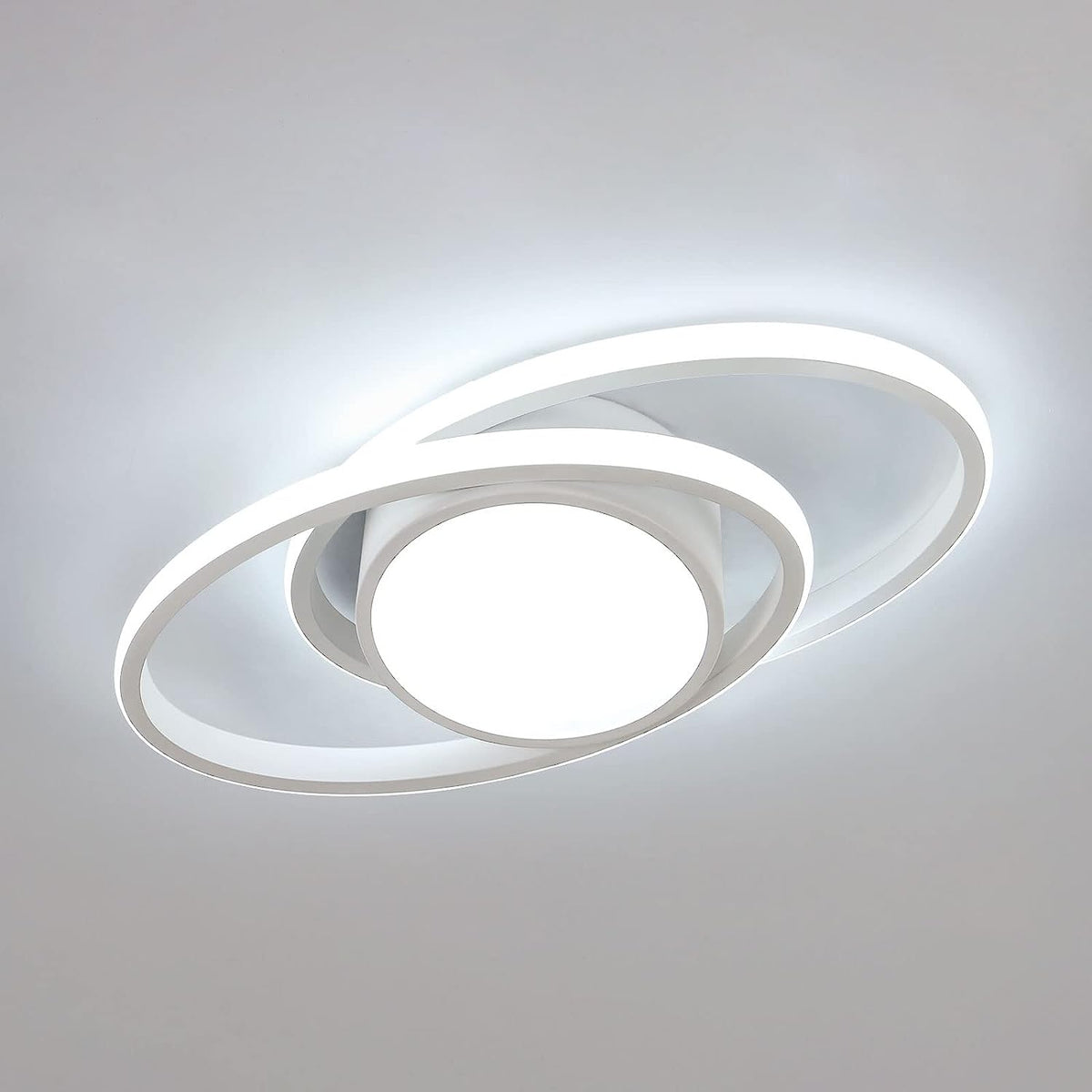 Plafonnier LED, Luminaire Plafonnier Chambre, 39W 4000lm, Rond Lampe de plafond Moderne pour Chambre Salon Cuisine, Dia 40cm (Elliptique, Blanc) Lumière Blanc Froid 6500K