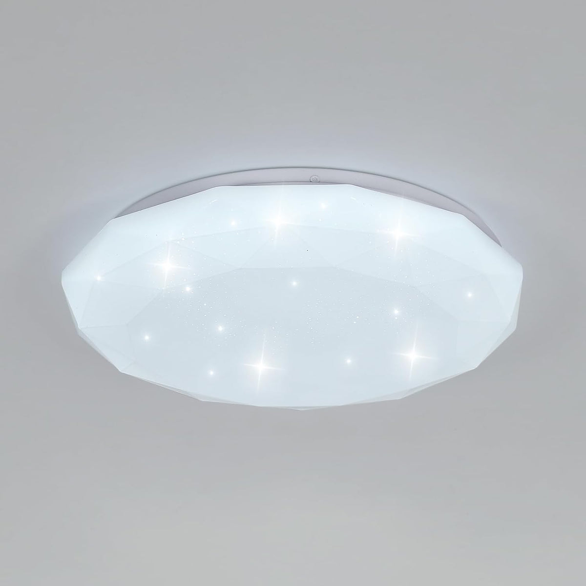 Lámpara de techo, 24 W LED estrella lámpara de techo blanco frío 6500 K, lámpara LED moderna lámpara de techo de diamante para dormitorio infantil, cocina, pasillo, dormitorio, baño