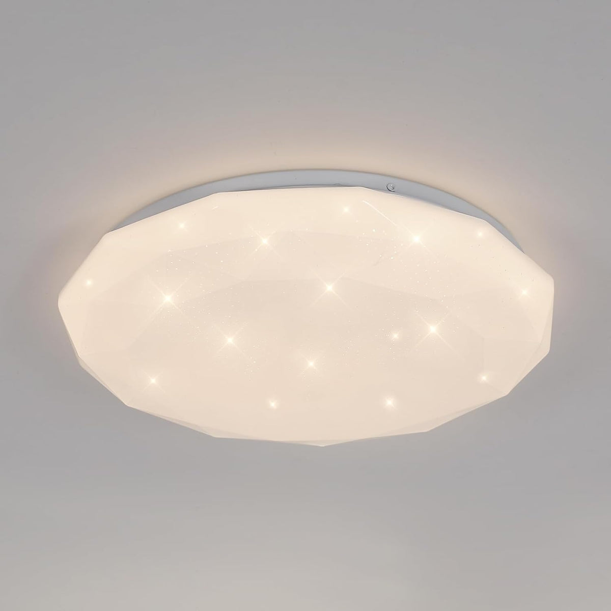 Lampe de Plafond, 24W Luminaire Plafonnier Étoile LED Blanc Neutre 4000K, Lustre LED Plafonnier Moderne Diamant pour Chambre Enfant Cuisine Couloir Coucher Salle De Bain