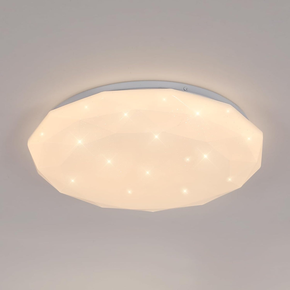 Lampe de Plafond, 24W Luminaire Plafonnier Étoile LED Lumiere Chaude 3000K, Lustre LED Plafonnier Moderne Diamant pour Chambre Enfant Cuisine Couloir Coucher Salle De Bain