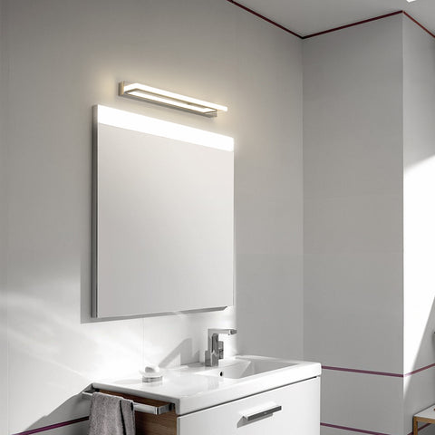Akrylowa Lampa Lustrzana LED - Srebrna, 42cm, 9W, Światło Neutralne 4500K, 220V