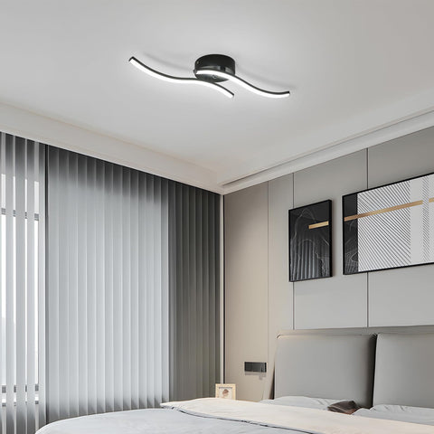 Lampy sufitowe LED, 2 czarne równoległe, 12W 6500K chłodne białe światło, 60*12 CM, do salonu w sypialni