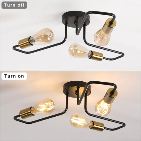 Vintage lampa sufitowa E27 podstawa 3 lampa sufitowa do salonu sypialnia jadalnia biuro