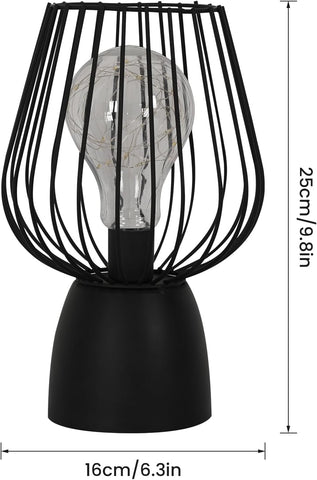 Lampka nocna Cage, pusta lampa stołowa, ciepłe światło LED 3000K - przenośna bezprzewodowa lampa stołowa (bez baterii)