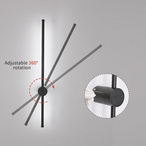 Kinkiet wewnętrzny, kinkiet Led 360° obrotowy 6500 K zimny biały, nowoczesny czarny kinkiet do sypialni salon jadalnia korytarz schody 80cm