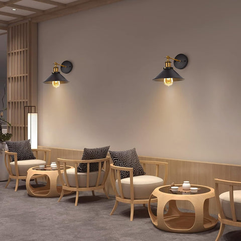 Kinkiet wewnętrzny 2 sztuki Vintage kinkiet E27 Podstawa do sypialni, restauracji, korytarza, kawiarni, baru Czarny