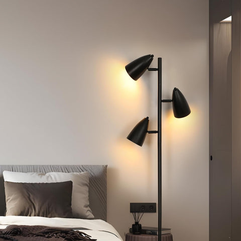 Lampadaire Sur Pied Pivotant Noir Lampe Sur Pied De Salon Chambre Douille E27 lampe