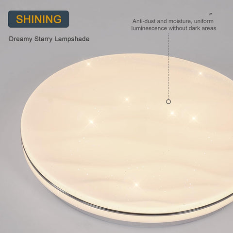 Lampa sufitowa LED Starry, lampa sufitowa 24W do sypialni dziecięcej neutralna biel 4000K, żyrandol LED nowoczesna okrągła lampa sufitowa do przedpokoju kuchennego sypialnia łazienka
