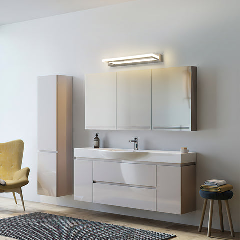 Akrylowa Lampa Lustrzana LED - Srebrna, 42cm, 9W, Światło Neutralne 4500K, 220V