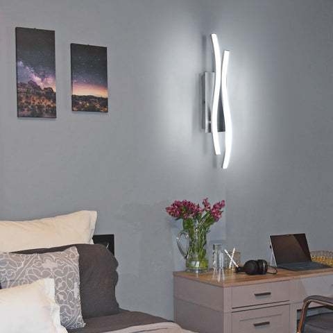 Aluminiowy kinkiet o specjalnym kształcie, światło białe 6500 K, 220 V, srebrny