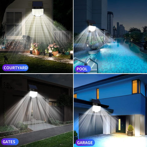 Zewnętrzna lampa słoneczna (2 szt.), Zewnętrzna lampa słoneczna z czujnikiem ruchu, Zewnętrzna lampa słoneczna IP65, Zewnętrzny reflektor solarny 160 LED, 3 tryby, z pilotem