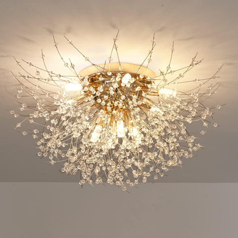 Lampa sufitowa LED kryształowy żyrandol nowoczesna kryształowa lampa wisząca K9 lampa sufitowa regulowana temperatura barwowa 3000 K/4500 K/6500 K 6 G9 lampa sufitowa złota