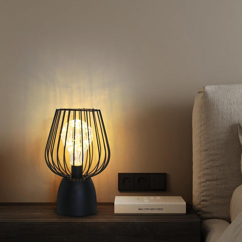Lampka nocna Cage, pusta lampa stołowa, ciepłe światło LED 3000K - przenośna bezprzewodowa lampa stołowa (bez baterii)