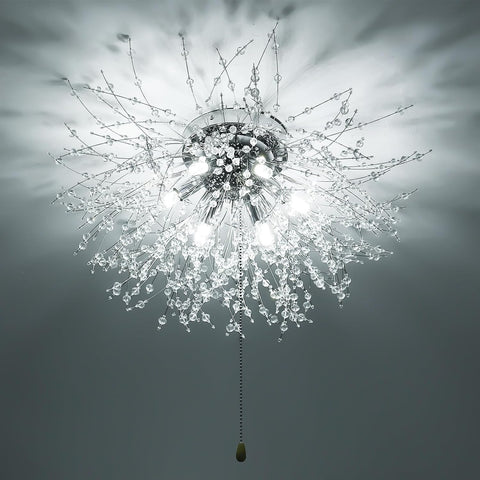 Plafonnier LED Cristal, Lustres de Feu d'Artifice Modernes, Luminaire Plafonnier Dimmable