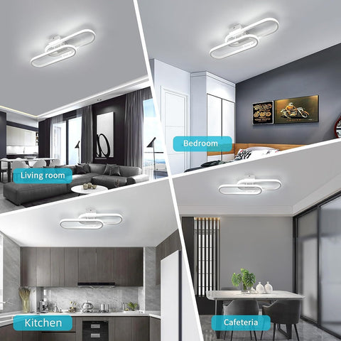 Lampa sufitowa LED 32W 3600LM, nowoczesna oprawa sufitowa, akrylowa lampa sufitowa do salonu sypialnia kuchnia łazienka korytarz balkon 50cm (biały) chłodne białe światło 6500K
