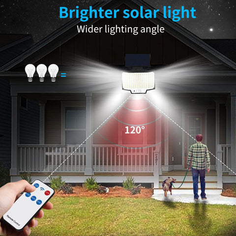 Zewnętrzna lampa słoneczna (2 szt.), Zewnętrzna lampa słoneczna z czujnikiem ruchu, Zewnętrzna lampa słoneczna IP65, Zewnętrzny reflektor solarny 160 LED, 3 tryby, z pilotem