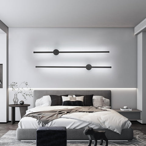 Kinkiet wewnętrzny, kinkiet Led 360° obrotowy 6500 K zimny biały, nowoczesny czarny kinkiet do sypialni salon jadalnia korytarz schody 100cm
