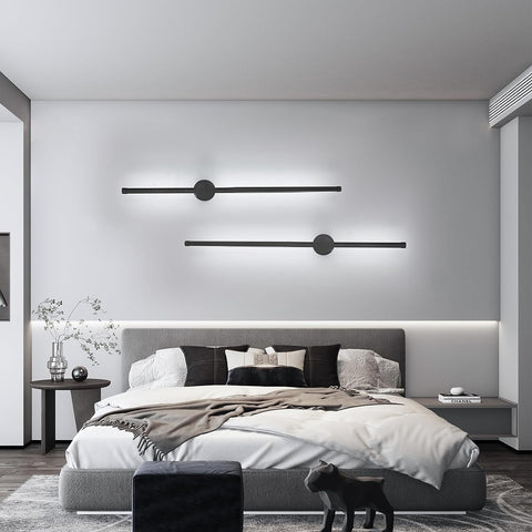 Kinkiet wewnętrzny, kinkiet Led 360° obrotowy 6500 K zimny biały, nowoczesny czarny kinkiet do sypialni salon jadalnia korytarz schody 80cm