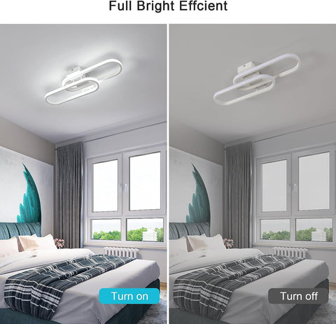 Lampa sufitowa LED 32W 3600LM, nowoczesna oprawa sufitowa, akrylowa lampa sufitowa do salonu sypialnia kuchnia łazienka korytarz balkon 50cm (biały) chłodne białe światło 6500K