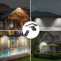 Lampa słoneczna zewnętrzna, 90 diod LED zewnętrzna lampa słoneczna z czujnikiem ruchu, 4 tryby słoneczna zewnętrzna wodoodporna lampa bezpieczeństwa, 3 kolory zdalnie sterowana kinkiet do ogrodu