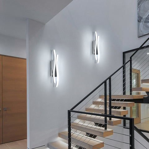 Aluminiowy kinkiet o specjalnym kształcie, światło białe 6500 K, 220 V, srebrny