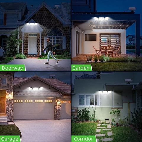 Lampa słoneczna Zewnętrzna lampa słoneczna 224 LED z czujnikiem ruchu Kinkiet LED Zimna biel 6000 K do dziedzińca w ogrodzie Korytarz Taras Blisko ścieżki Ścieżka Patio Willa