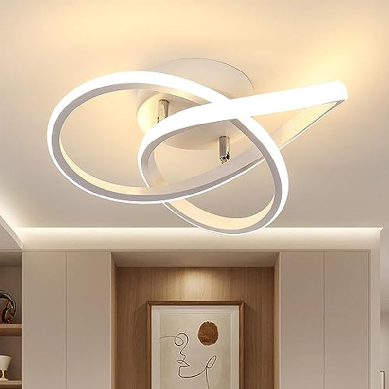 Lampa sufitowa LED Clover Light w białym aluminium - elegancka lampa sufitowa 30x10cm, miękkie światło 3000K, moc 30W, odpowiednia dla 220V