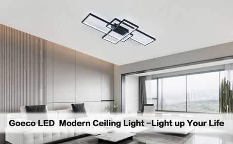 Lampa sufitowa LED 38W nowoczesny design zimny biały 6000K prostokątna lampa sufitowa do salonu sypialnia jadalnia biuro czarny