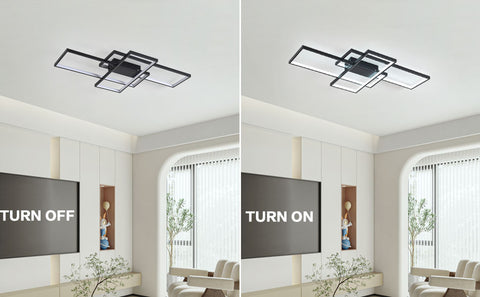 Lampa sufitowa LED 38W nowoczesny design zimny biały 6000K prostokątna lampa sufitowa do salonu sypialnia jadalnia biuro czarny